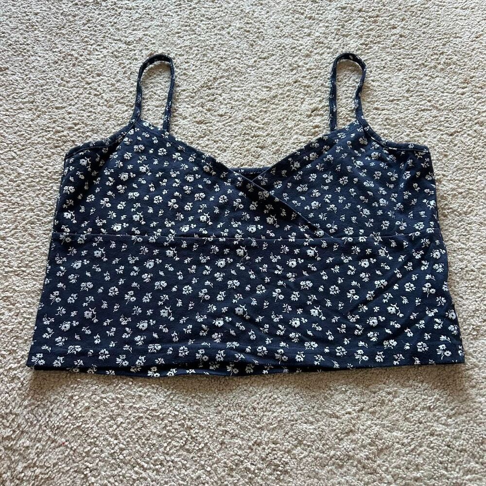 Romwe Women's Navy and Black Tank Top